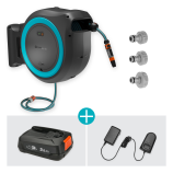 Gardena PowerRoll XL: porta-tubo da parete da 35 m, turchese - set