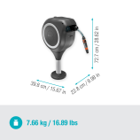 Gardena Contenitore da terrazza per tubo RollUp S, tubo da 15 m, bianco, avvolgimento automatico