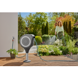 Gardena Contenitore da terrazza per tubo RollUp S, tubo da 15 m, bianco, avvolgimento automatico
