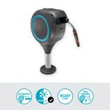 Gardena Contenitore da terrazza per tubo RollUp S, tubo da 15 m, turchese, avvolgimento automatico
