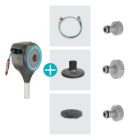 Gardena Contenitore da terrazza per tubo RollUp S, tubo da 15 m, turchese, avvolgimento automatico