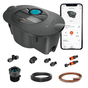 Gardena Set completo Pipeline con sistema di irrigazione AquaPrecise, alimentazione solare, per prati